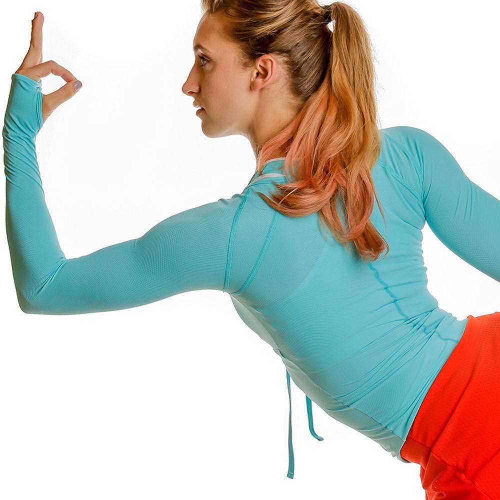 Tech V-Neck Long Sleeve Cover-Up Top