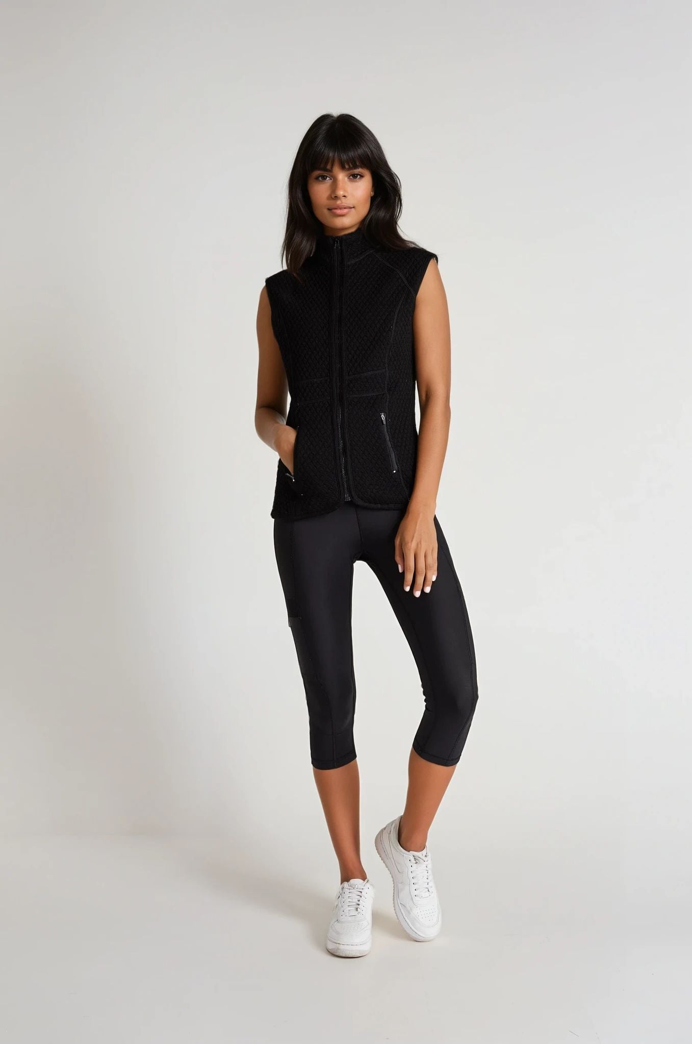 Quilted Lightweight Athletic Vest - Black