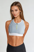 Gray Chrome Racerback Sports Bra